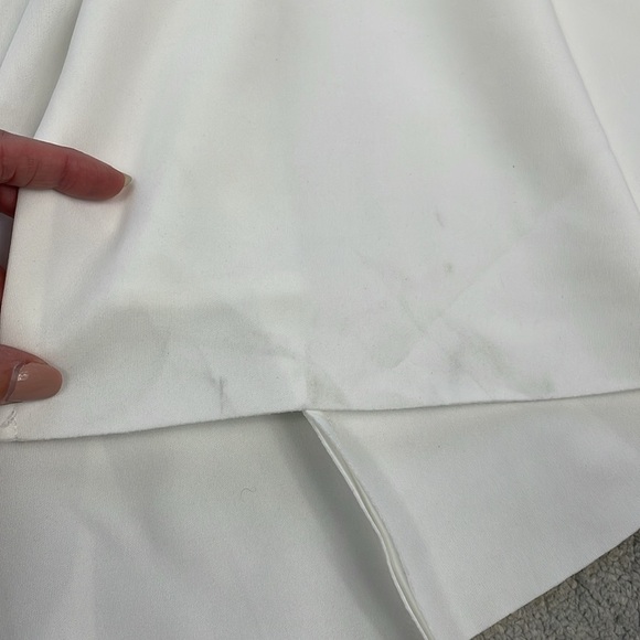 NWT Xscape One Shoulder Ruffle Scuba Crepe Gown White Wedding Sz 4 - Picture 11 of 14